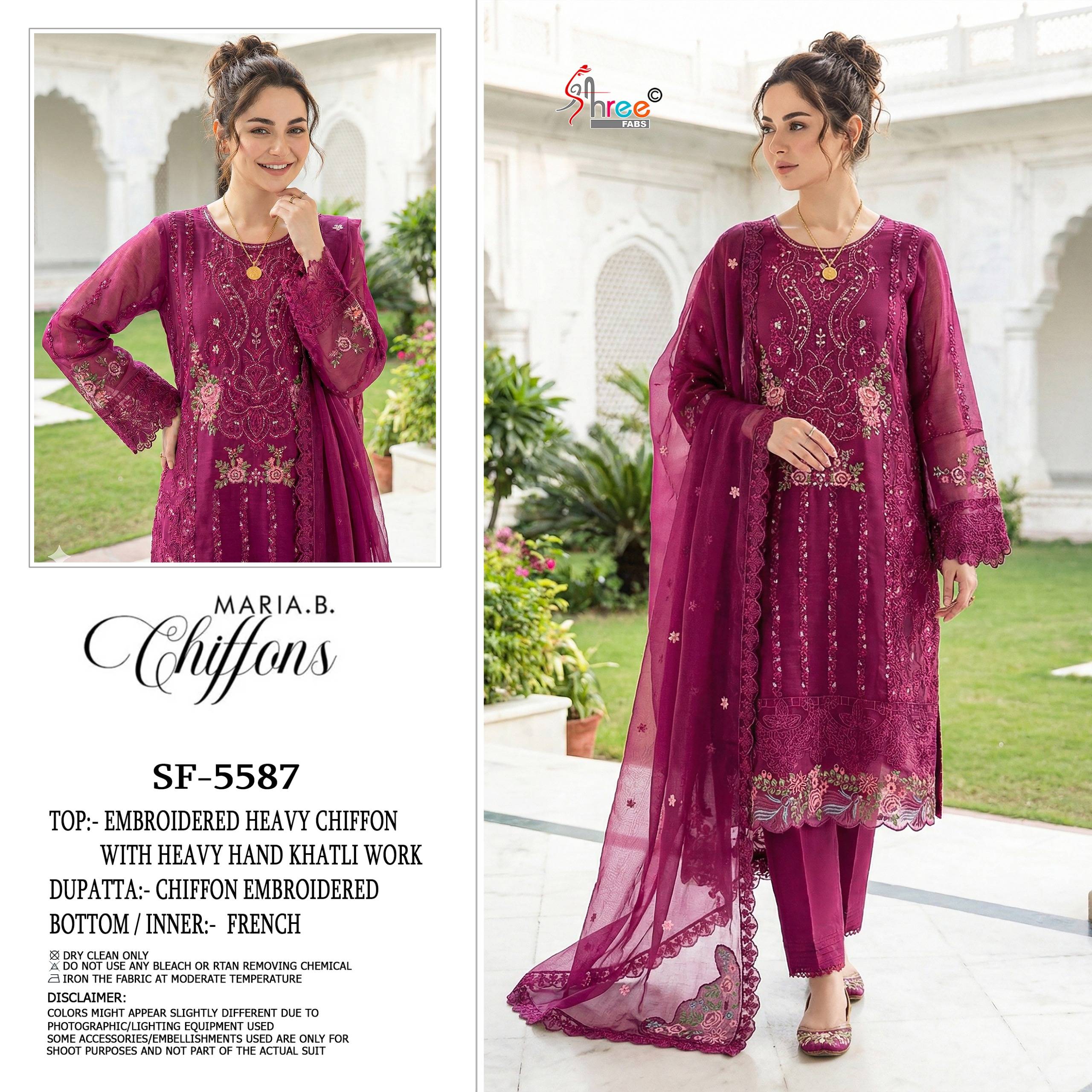 5587 COLOR By SHREE FABS Beautiful Pakistani Suits Colorful Stylish Fancy Ethnic Wear Chiffon Dresses At Wholesale